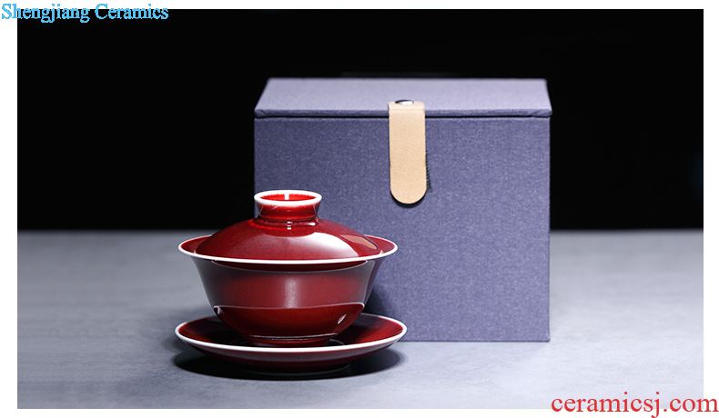 The three regular caddy ceramic seal pot home portable small mini POTS awake with you travel celadon