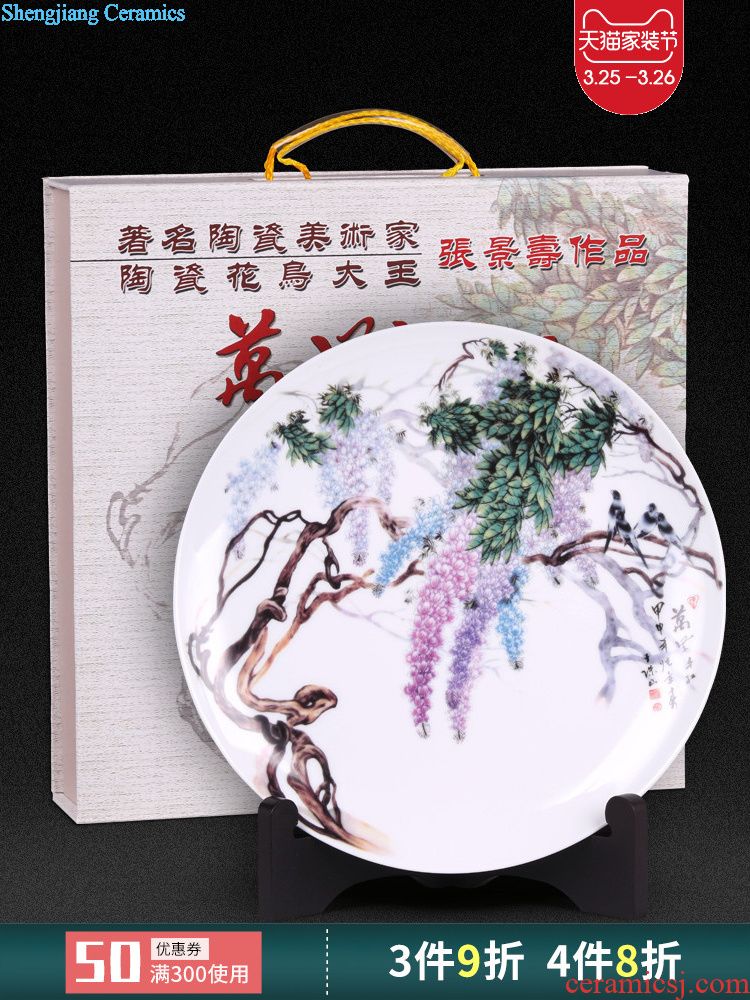 Jingdezhen ceramics vase furnishing articles imitation qing qianlong powder blue glaze sweet grain ears and household adornment design