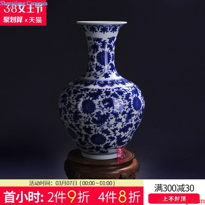 Jingdezhen ceramics Famous general hand-painted color glaze powder enamel pot vase handicraft furnishing articles in the living room