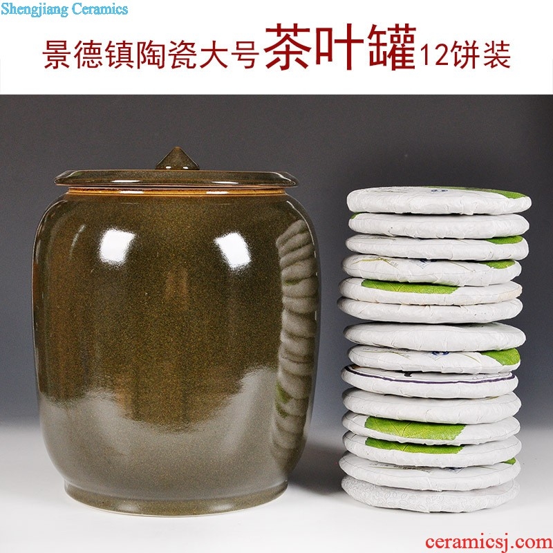 Jingdezhen ceramic tea pot seal pot of blue and white porcelain Small cans ceramic pu-erh tea store and POTS