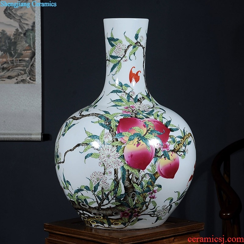 Hand-painted jingdezhen ceramic vase ikea sitting room adornment creative decoration of Chinese style restoring ancient ways the gourd bottle home furnishing articles