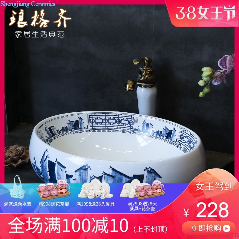 Post, European stage basin art lavatory washing basin basin of household toilet lavabo, ceramic basin