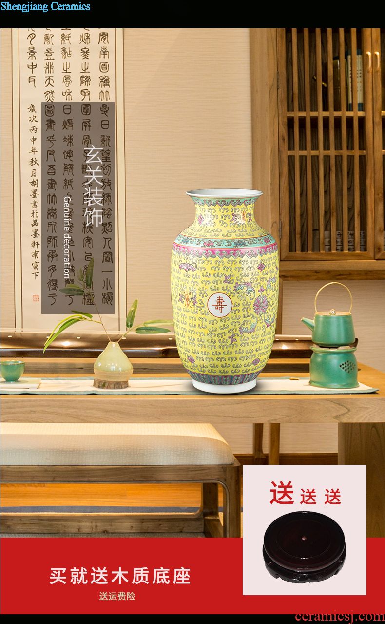 Jingdezhen ceramic new Chinese style Chinese red vase home sitting room porch place flower vase craft gift