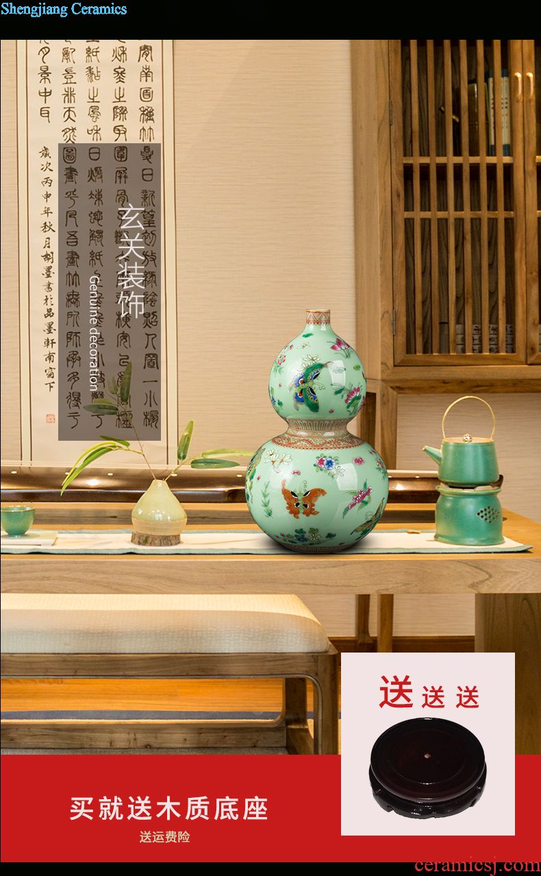 Jingdezhen ceramic hand-painted famille rose porcelain vase furnishing articles opened new Chinese style household decoration craft porcelain gifts