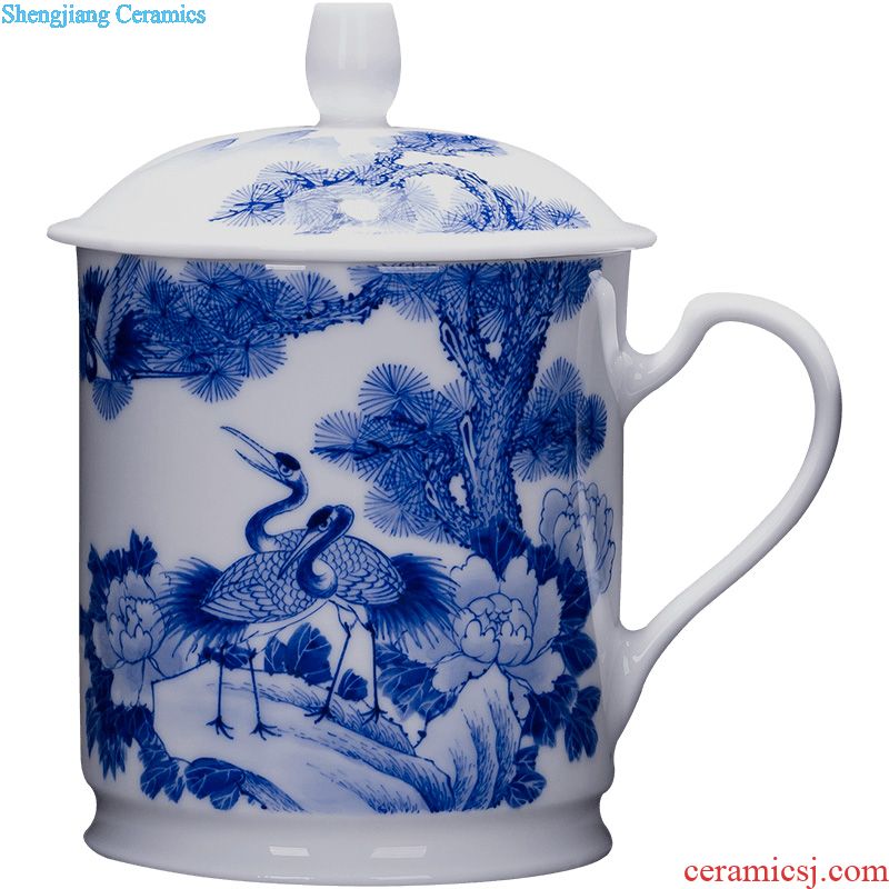 Holy big ceramic kung fu masters cup hand-painted porcelain cups of ice MeiWen medallion landscape lamp cup of jingdezhen tea service