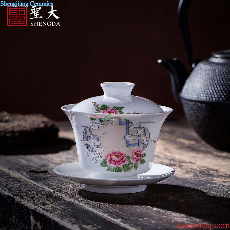 The big hand archaize ceramic sample tea cup jingdezhen blue and white fu lu masters cup all hand kung fu tea cups