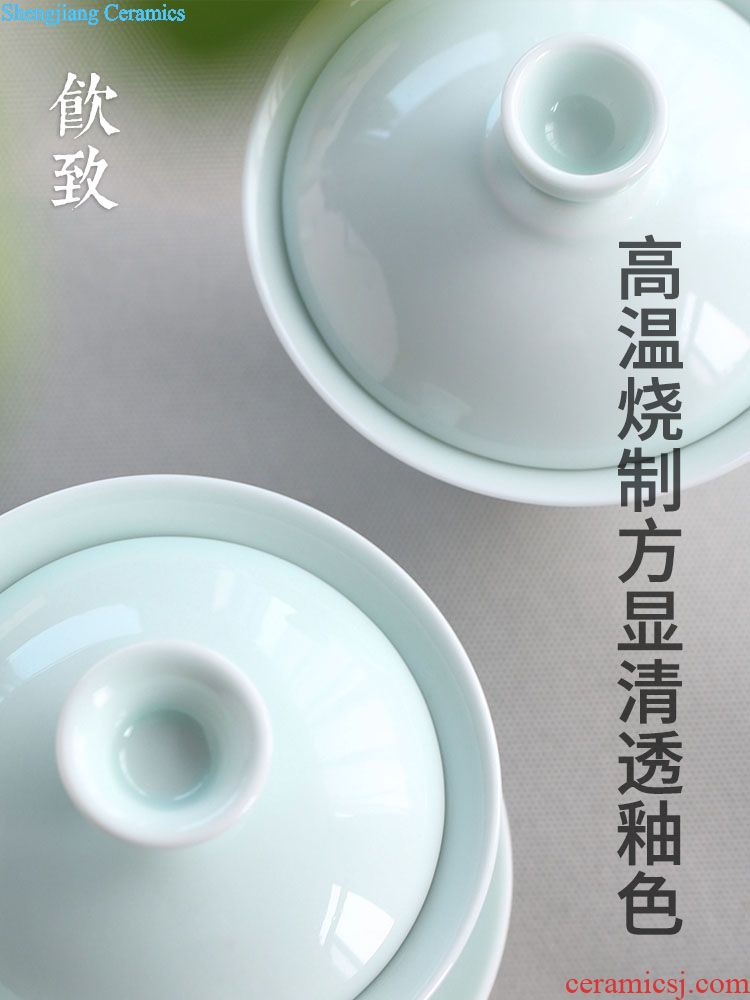 Drink to employ Japanese contracted cover kiln ceramic handmade pot cover set recommended cover tea accessories