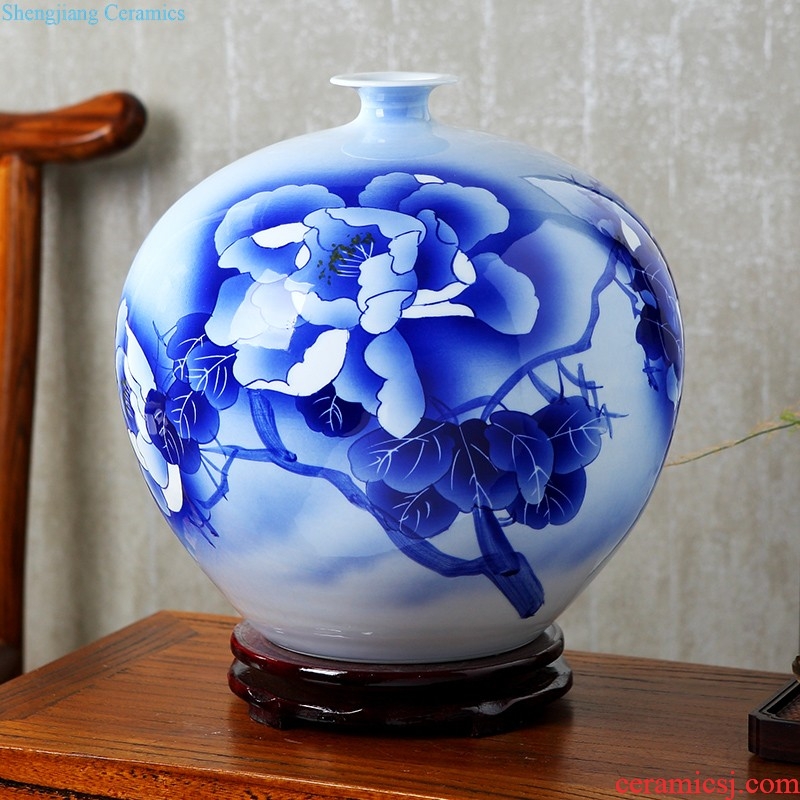 Jingdezhen glaze color hand-painted under blue and white porcelain vases, ceramic flower arranging device design of Chinese style household decorates sitting room furnishing articles