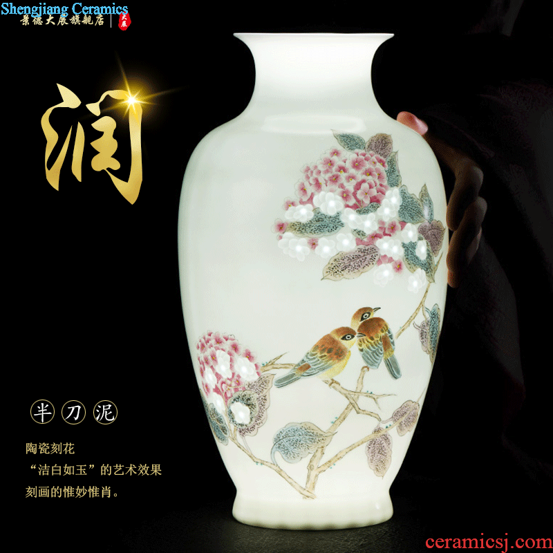 Jingdezhen ceramic furnishing articles The sitting room is master of flower arrangement vase decoration ceramics, hand-painted blue and white porcelain vase