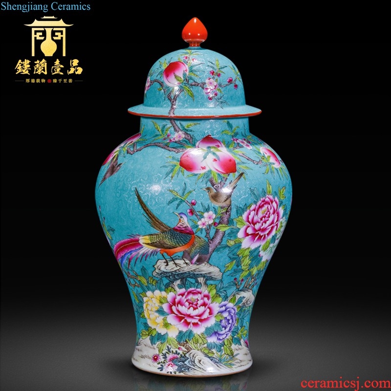 Jingdezhen ceramics furnishing articles hand-painted crane life of flower arranging big vase gift of new Chinese style household sitting room adornment ornament