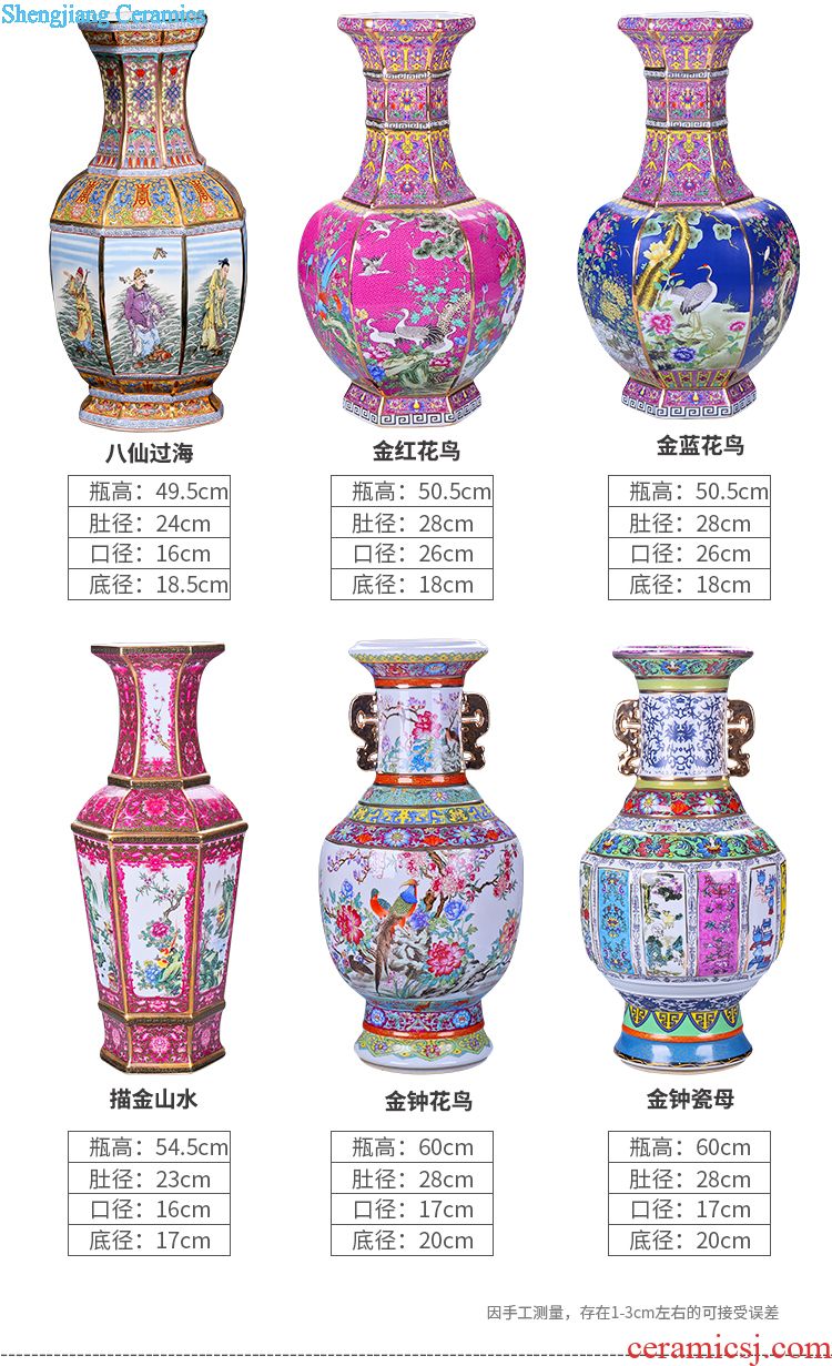 Jingdezhen ceramic handmade antique flower arrangement of blue and white porcelain vase new sitting room of Chinese style household porcelain decorative furnishing articles