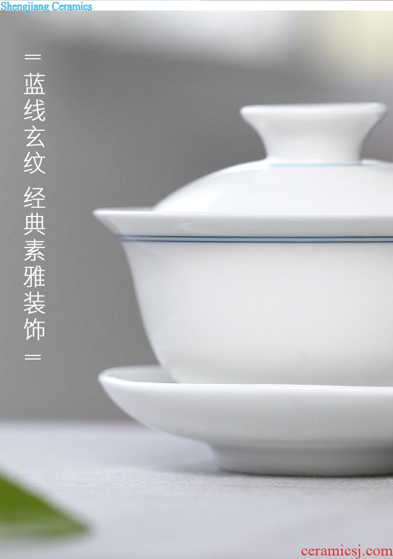 Drink to employ Japanese contracted cover kiln ceramic handmade pot cover set recommended cover tea accessories