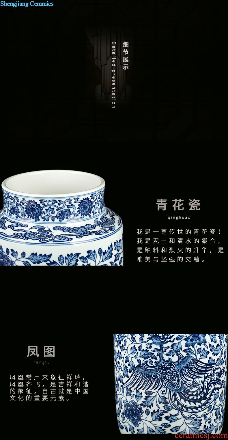 Jingdezhen ceramic canned pea green glaze butterfly general act the role ofing is tasted furnishing articles new Chinese style household porcelain decoration in the sitting room