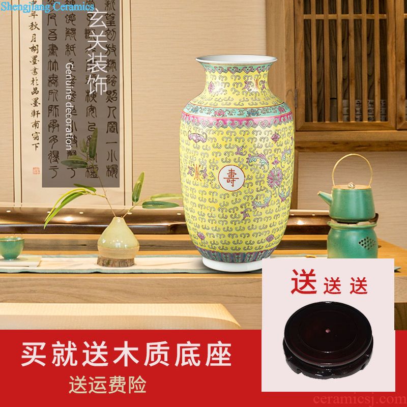 Jingdezhen ceramic new Chinese style Chinese red vase home sitting room porch place flower vase craft gift