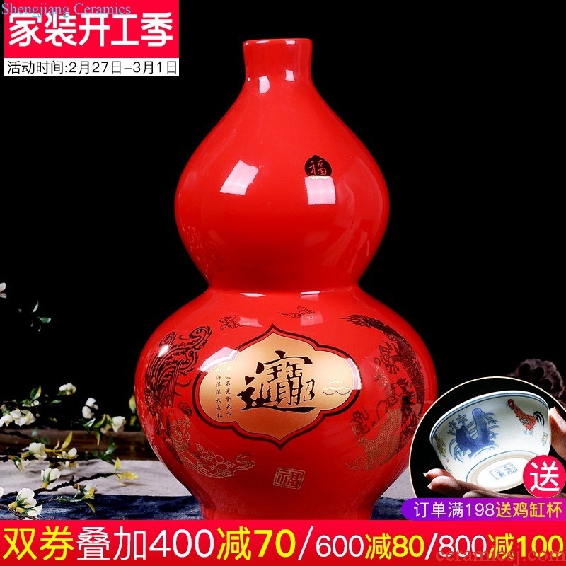 Jingdezhen ceramics vase furnishing articles kiln quiver of new Chinese style living room home wine decoration decoration process