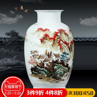 Jingdezhen ceramics furnishing articles imitation qing yongzheng blue-and-white youligong ears vase Chinese style household adornment ornament