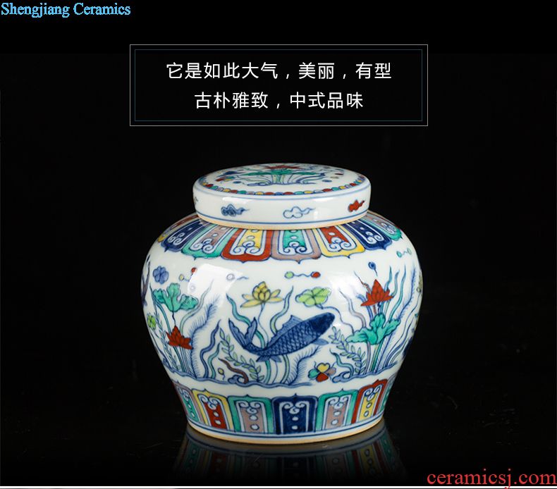 Jingdezhen ceramic word maintain family day tank storage tank decorative furnishing articles for household decoration teahouse tea