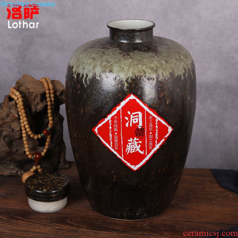 Jingdezhen ceramic jars 50 kg bottle wine wine jar GuanPing it hip seal belt filter tap