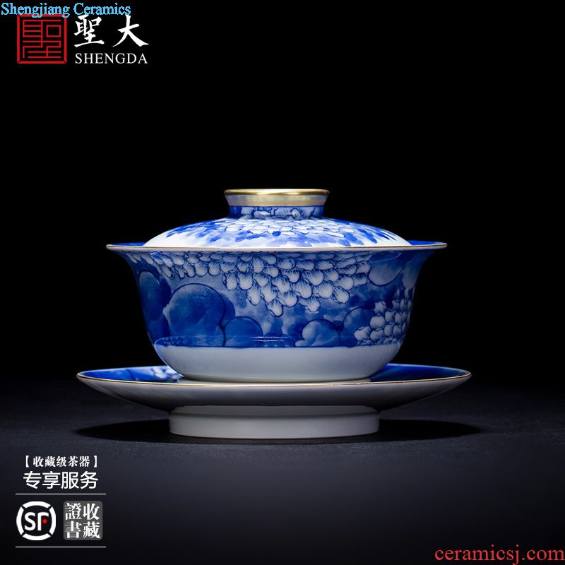St large ceramic three tureen hand-painted porcelain cups phoenix wear pattern making tea bowl full manual of jingdezhen tea service