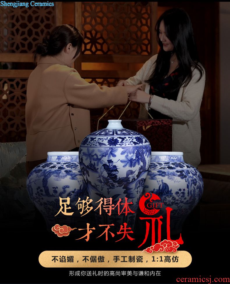 Jingdezhen ceramics hand-painted large vases, flower arrangement sitting room of Chinese style household adornment TV ark rich ancient frame furnishing articles