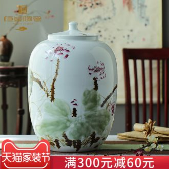 Jingdezhen kiln ceramic jars of household deposit it 10 jins 20 jins 50 kg barrel wine bubble wine jars
