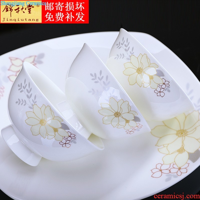 Jingdezhen ceramics Jin qiu hall 66 skull porcelain tableware suit dishes Summer amorous feelings European palace style