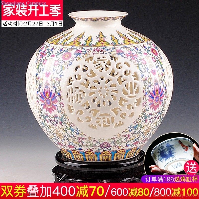 Jingdezhen ceramic vase furnishing articles porcelain vases, ceramic flower arranging flowers sitting room is contemporary and contracted household adornment