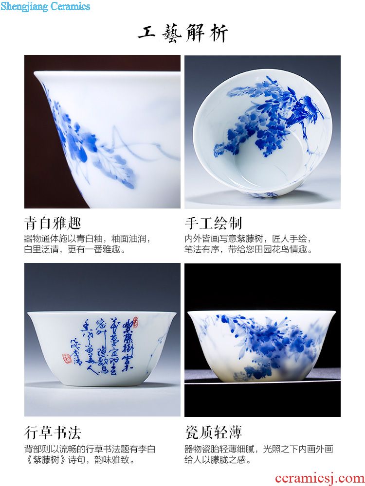 Holy big teapot hand-painted ceramic kung fu new color landscape beauty shoulder teapot single pot full manual of jingdezhen tea service