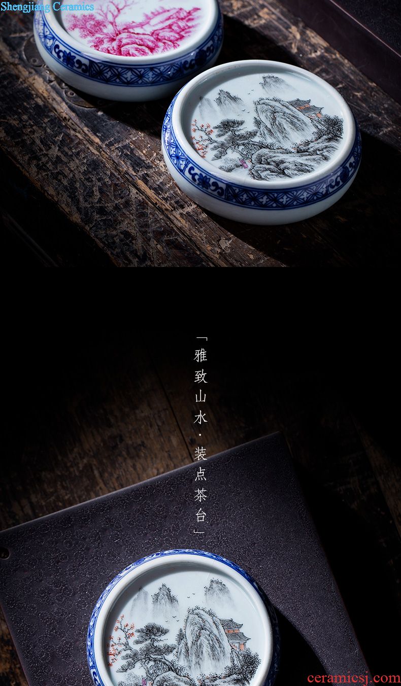 Santa hand-painted ceramic kung fu tea tea maintain five kirin master light hand, jingdezhen blue and white tea