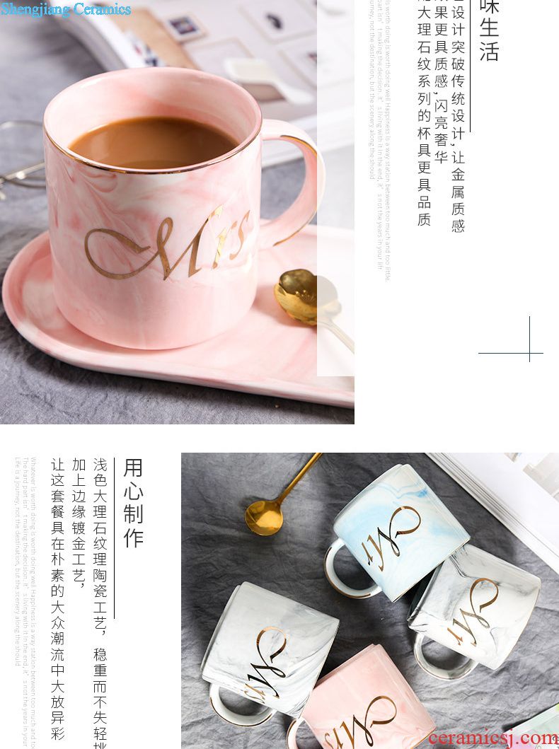 Creative phnom penh marble couples mark cup European office glass ceramic cup cup cup coffee for breakfast