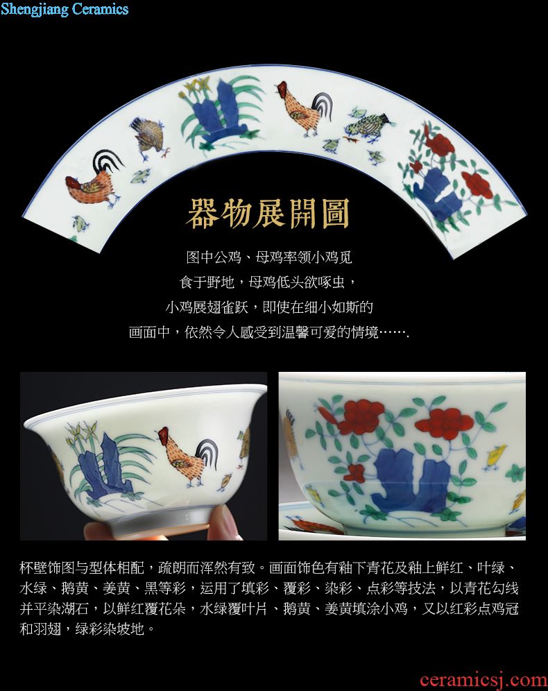 Three frequently hand-painted master of blue and white porcelain cup Tea foam glaze sample tea cup kung fu tea TZS323 ceramic cup