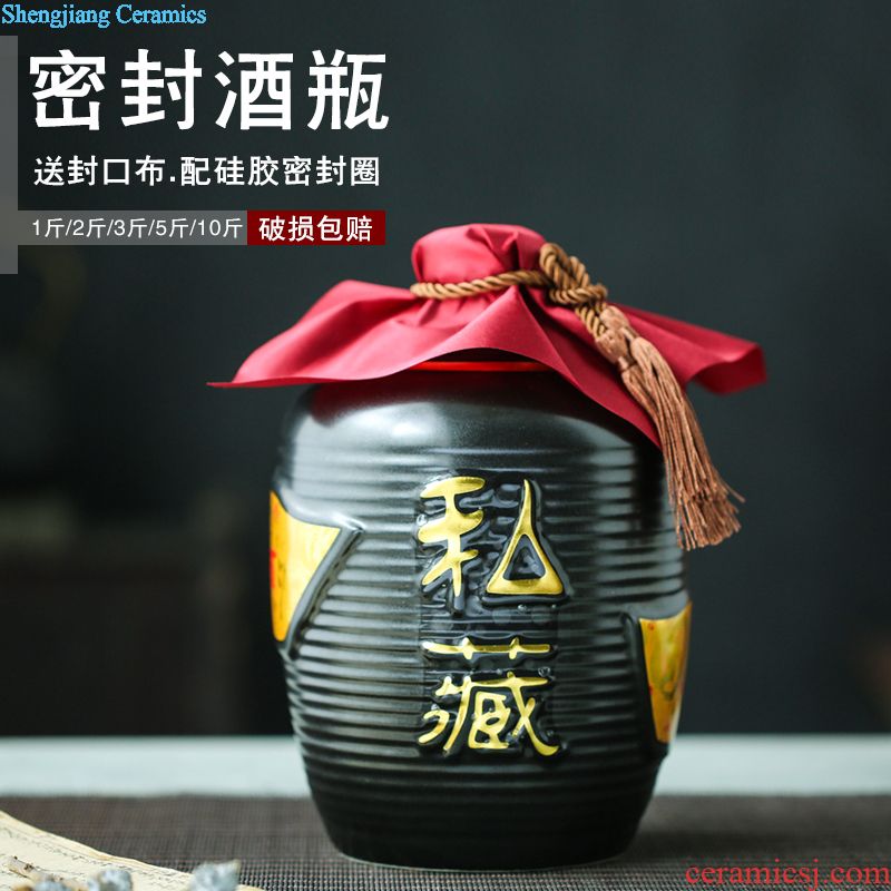 Jingdezhen ceramic foam household hip flask archaize empty wine bottles of wine bottle wine jar 10 jins 20 jins 30 jins of 50 pounds