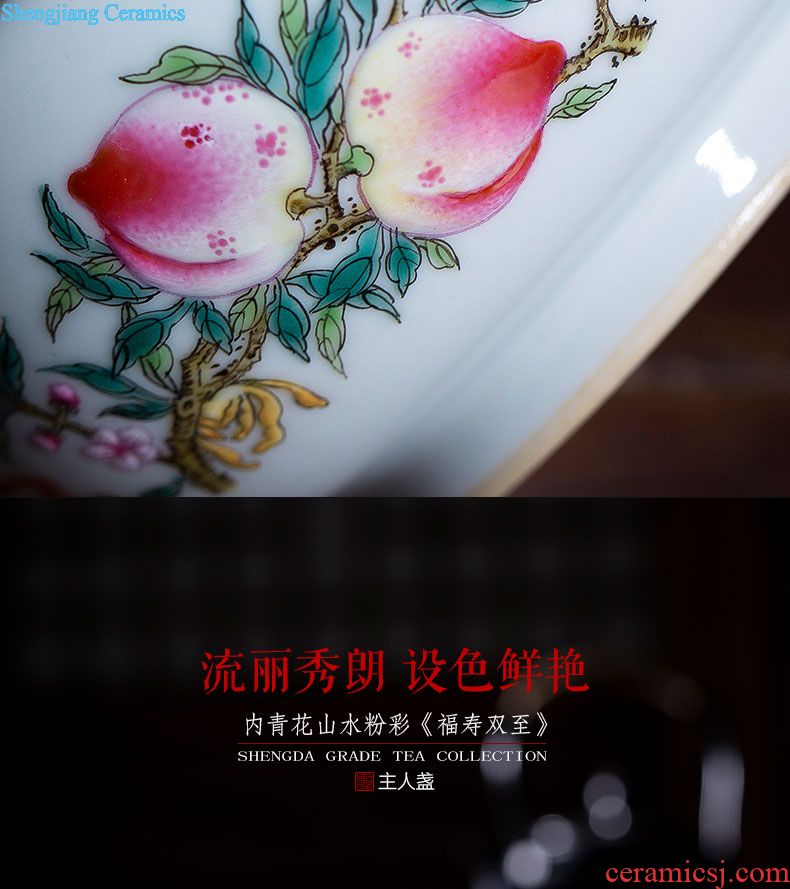 Santa teacups hand-painted ceramic kung fu masters cup after color ink agate red creek mountain rain sample tea cup of jingdezhen tea service