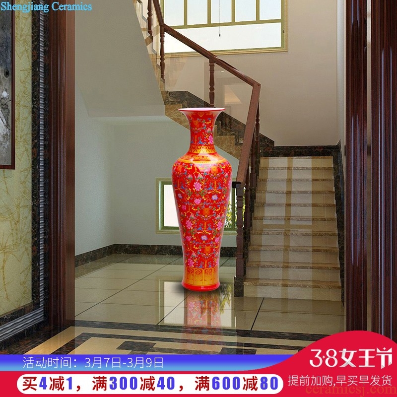 Master of jingdezhen ceramics vase furnishing articles hand-painted pastel Chinese rich ancient frame sitting room adornment ornament gift giving