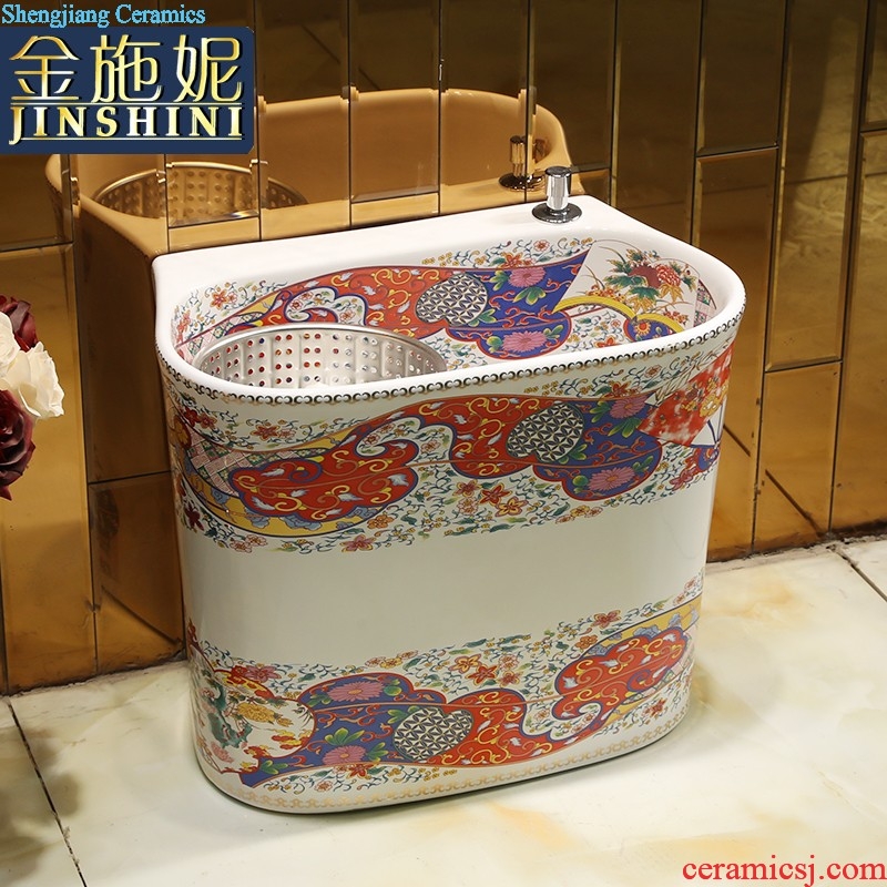 European square stage basin oval ceramic household lavatory basin sink sink art basin