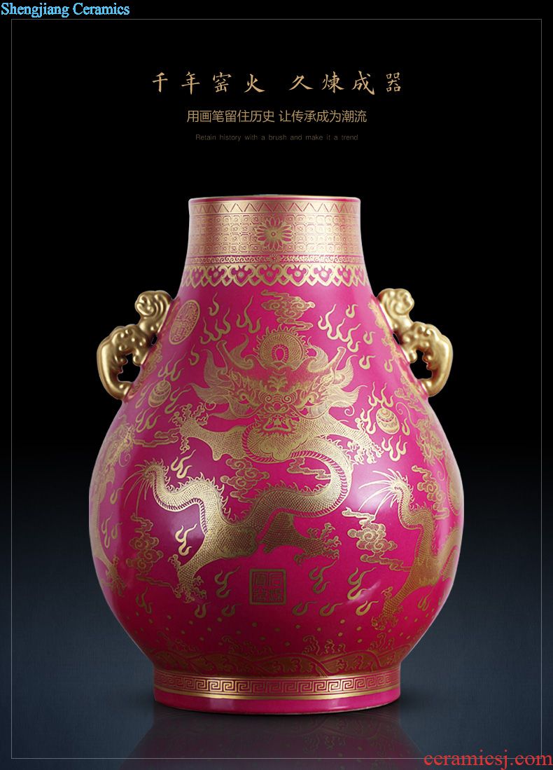 Antique hand-painted jingdezhen ceramics powder enamel vase household sitting room ark adornment furnishing articles of handicraft