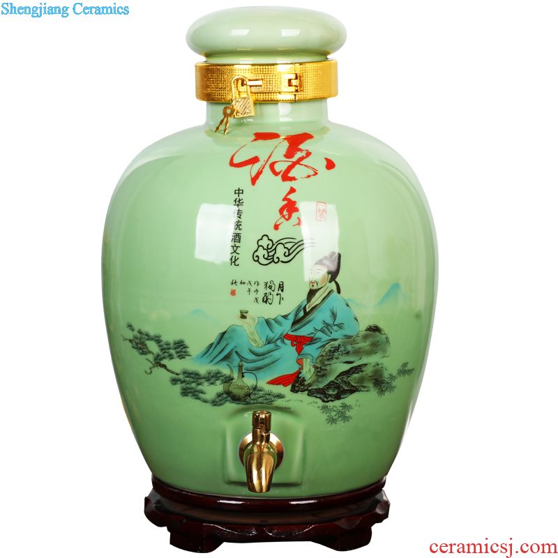 Jingdezhen ceramic barrel storage tank tea cake oil cylinder tank 20 jins of 50 kg of flour ricer box moistureproof bacon cylinder altar