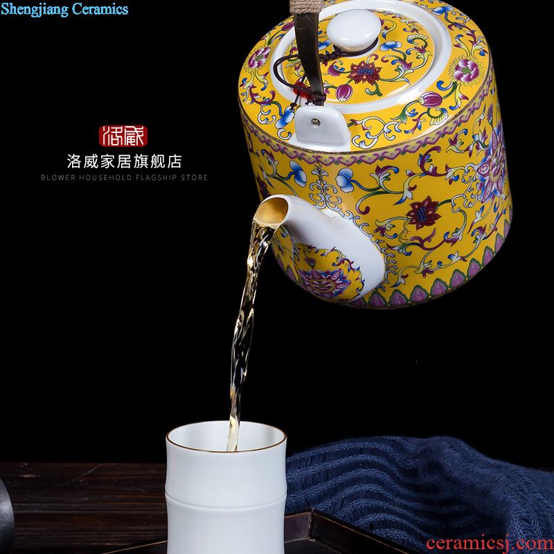 Kung fu tea set home office red glaze ceramic teapot teacup tea tray set of jingdezhen Chinese style wedding