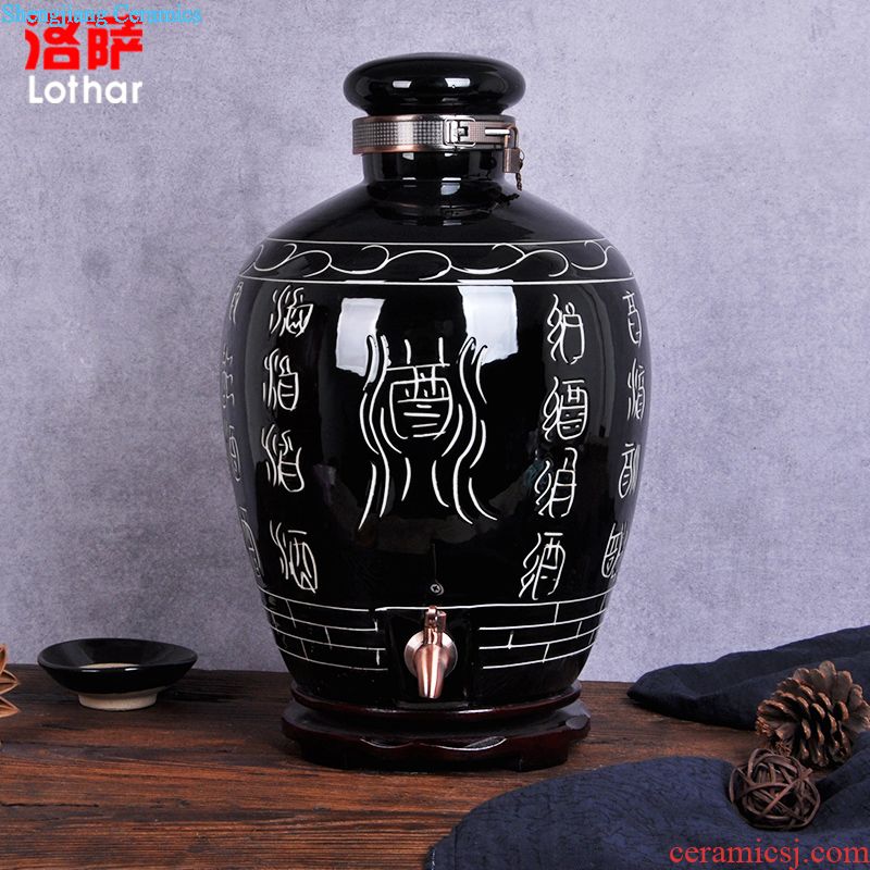 Jingdezhen ceramic barrel 20 jins 30 jins storage tank ricer box grain jar sealed tank meter box green fruit box