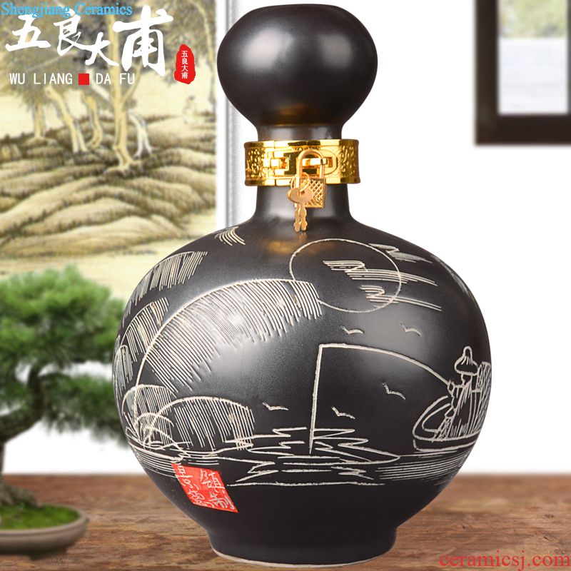 Jingdezhen ceramic jars bubble jars it liquor bottles with tap chivalrous man altar household ceramic seal pot