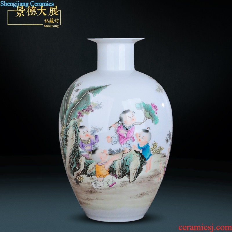 Jingdezhen ceramics famous hand-painted vases, modern fashion creative furnishing articles dry flower lucky bamboo living room The vase