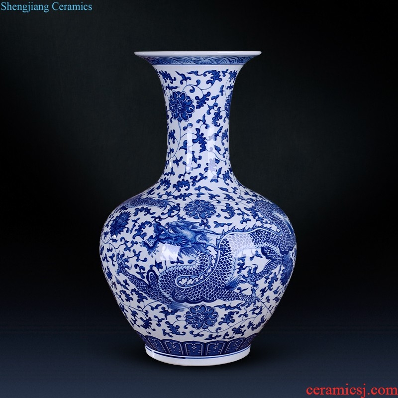 Master of jingdezhen blue and white porcelain ceramic vase hand-painted mei bottles of modern home decoration mountains scenery of jiangnan furnishing articles