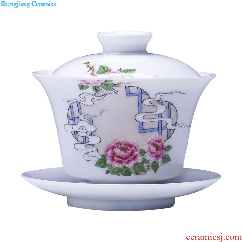 The big hand archaize ceramic sample tea cup jingdezhen blue and white fu lu masters cup all hand kung fu tea cups