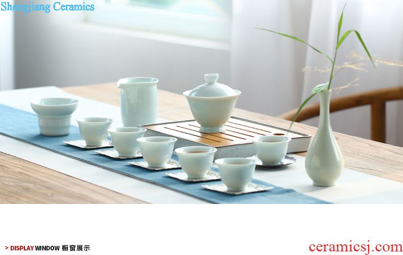 Drink to employ Japanese contracted cover kiln ceramic handmade pot cover set recommended cover tea accessories