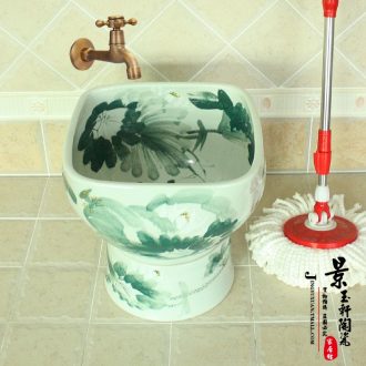 Jingdezhen JingYuXuan ceramic white frosted Golden grain A mop pool