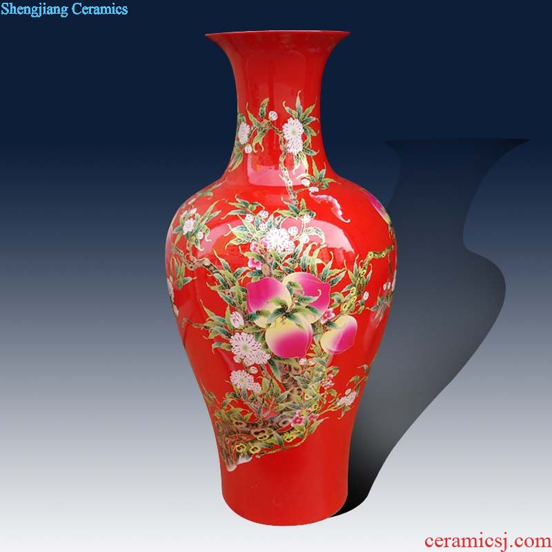 Jingdezhen elegant vase sitting room adornment that occupy the home furnishing articles wedding gifts red vase