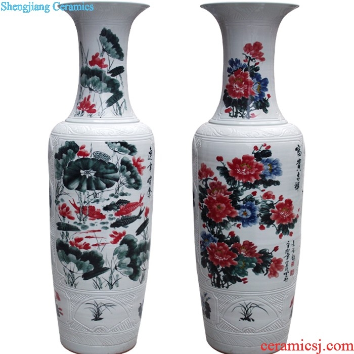 Jingdezhen ceramics hand-carved Huang Longfeng ChengXiang furnishing articles hl1 vase of large sitting room hotel decoration