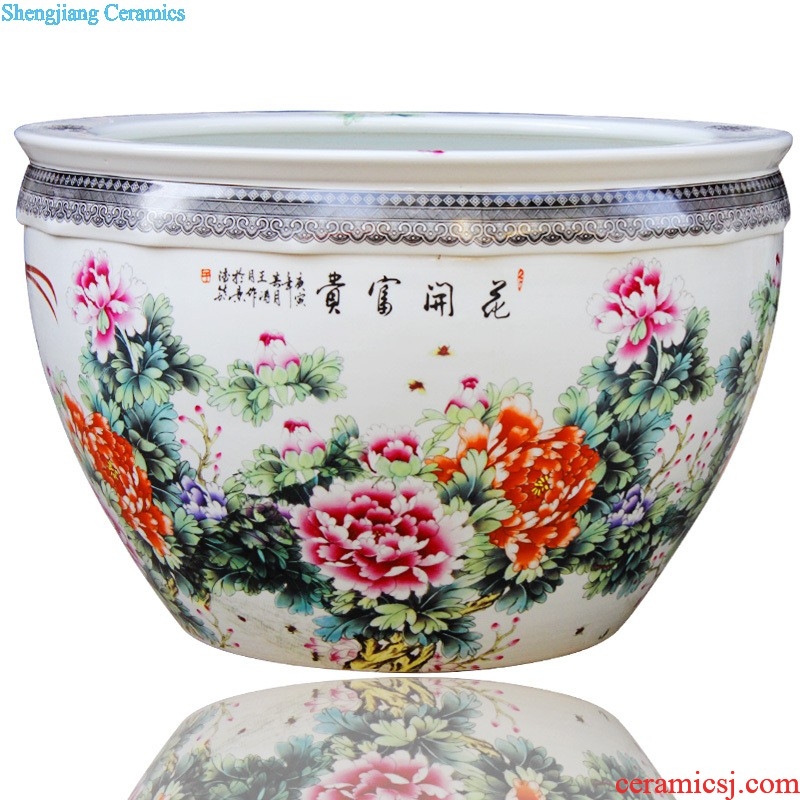 Jingdezhen ceramic masters hand draw Chinese blue and white porcelain vase furnishing articles of Chinese style decoration decoration large living room