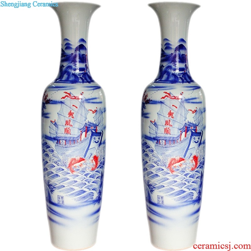 Jingdezhen ceramics colorful carved dragon king of large vase hotel handicraft furnishing articles 3 m b002