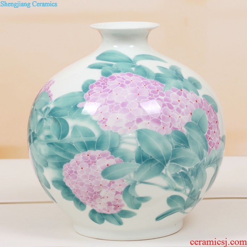 Chinese red vase aj45 jingdezhen ceramics furnishing articles flower arranging ground sitting room large Chinese decorative arts and crafts